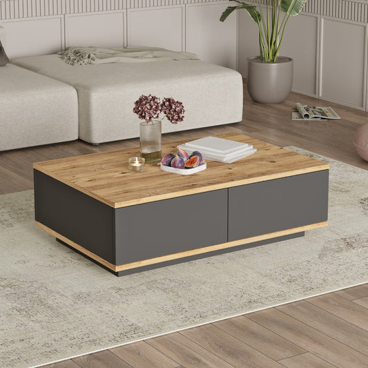 Τραπεζάκι Σαλονιού ArteLibre CLACK Πεύκο/Ανθρακί Μοριοσανίδα/Μελαμίνη 90x60x28.6cm - Hippiehome.gr