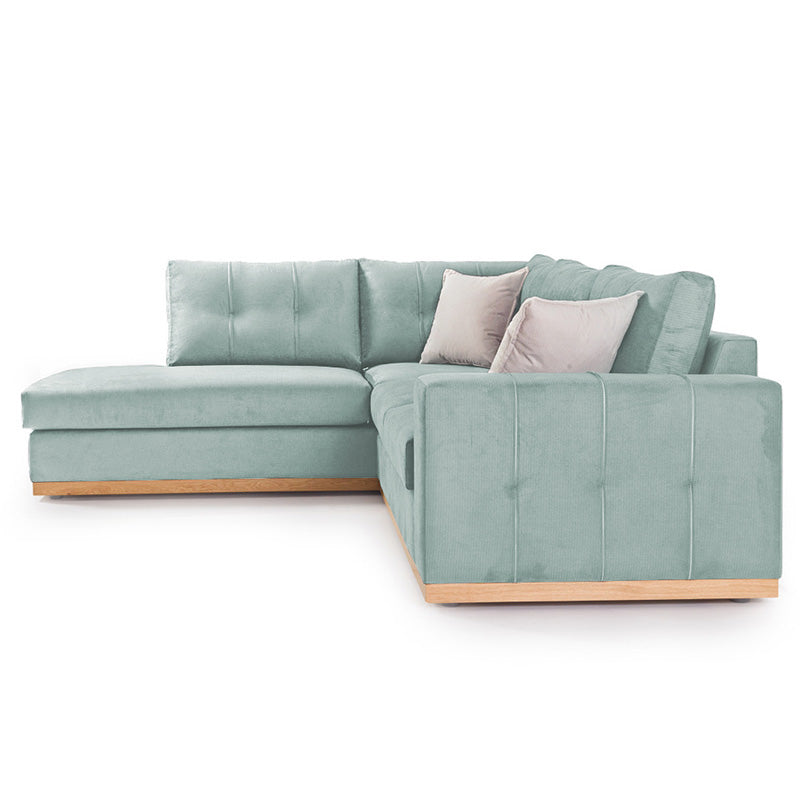 Γωνιακός καναπές δεξιά γωνία Boston pakoworld ύφασμα ciel-cream 280x225x90εκ - Hippiehome.gr
