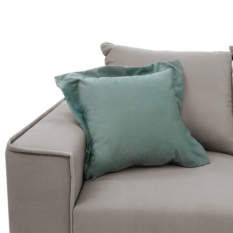 Γωνιακός καναπές Fabulous pakoworld αναστρέψιμος ύφασμα elephant-ciel 240x165x95εκ - Hippiehome.gr