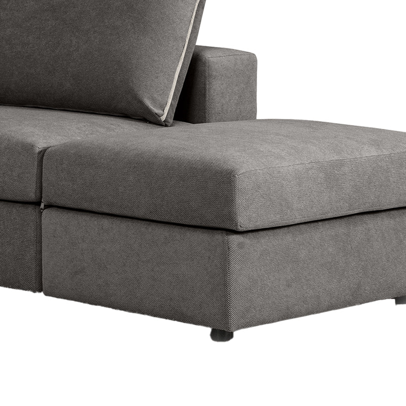 Πολυμορφικός-αναστρέψιμος καναπές London pakoworld ποντικί χρώμα ύφασμα με μαξιλάρια σε απόχρωση ανοιχτό γκρι 296x246x95εκ - Hippiehome.gr