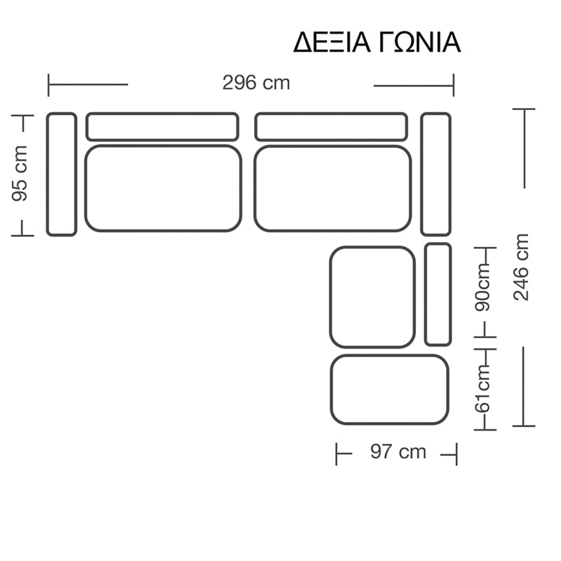 Πολυμορφικός-αναστρέψιμος καναπές London pakoworld ανοιχτό γκρι ύφασμα με μαξιλάρια σε ποντικί απόχρωση 296x246x95εκ - Hippiehome.gr