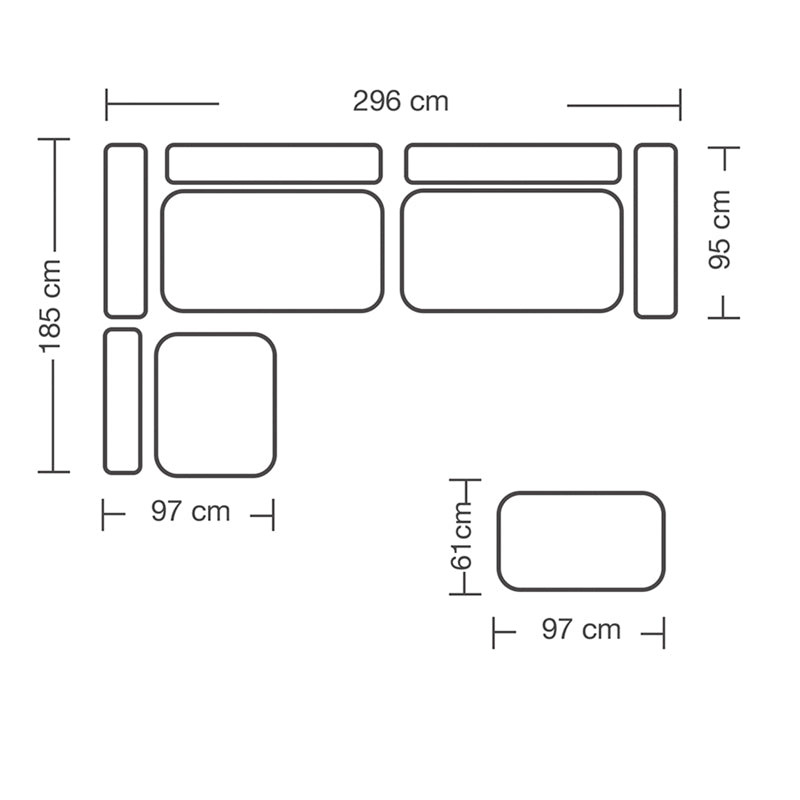 Πολυμορφικός-αναστρέψιμος καναπές London pakoworld ανοιχτό γκρι ύφασμα με μαξιλάρια σε ποντικί απόχρωση 296x246x95εκ - Hippiehome.gr
