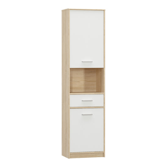 Στήλη Letto pakoworld σε oak - λευκό ματ απόχρωση 50,2x34,3x195εκ - Hippiehome.gr