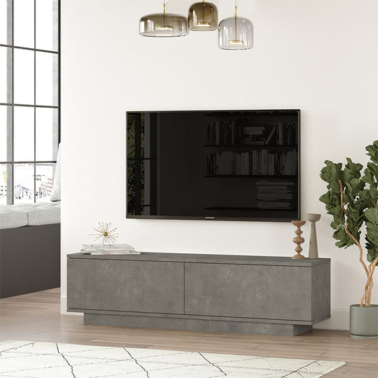 Έπιπλο τηλεόρασης Zoeva pakoworld γκρι cemento 140x35,5x38εκ - Hippiehome.gr