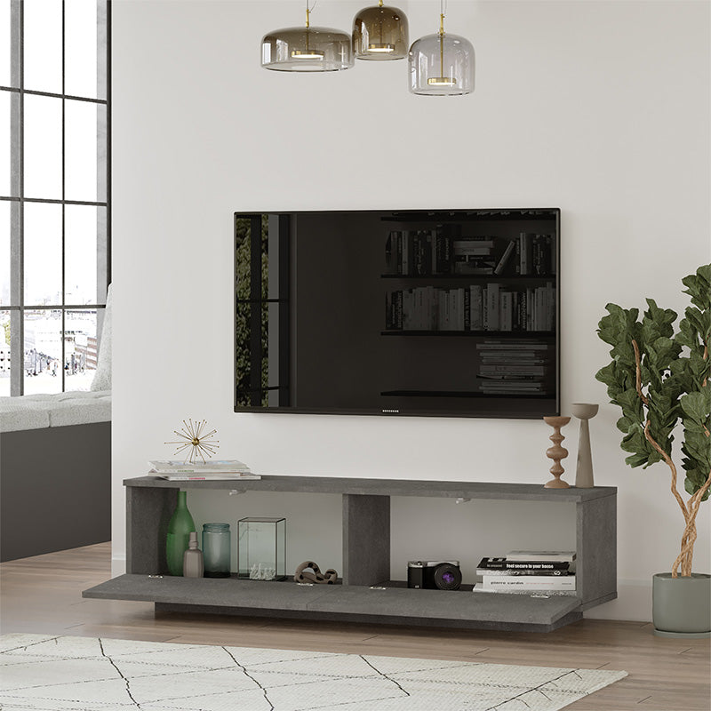Έπιπλο τηλεόρασης Zoeva pakoworld γκρι cemento 140x35,5x38εκ - Hippiehome.gr