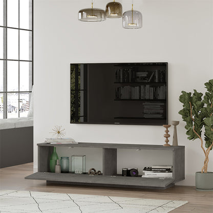 Έπιπλο τηλεόρασης Zoeva pakoworld γκρι cemento 140x35,5x38εκ - Hippiehome.gr
