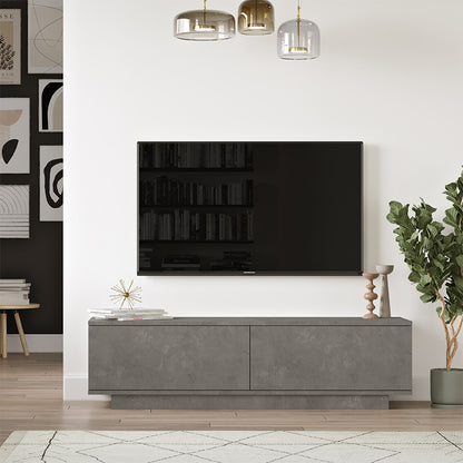Έπιπλο τηλεόρασης Zoeva pakoworld γκρι cemento 140x35,5x38εκ - Hippiehome.gr