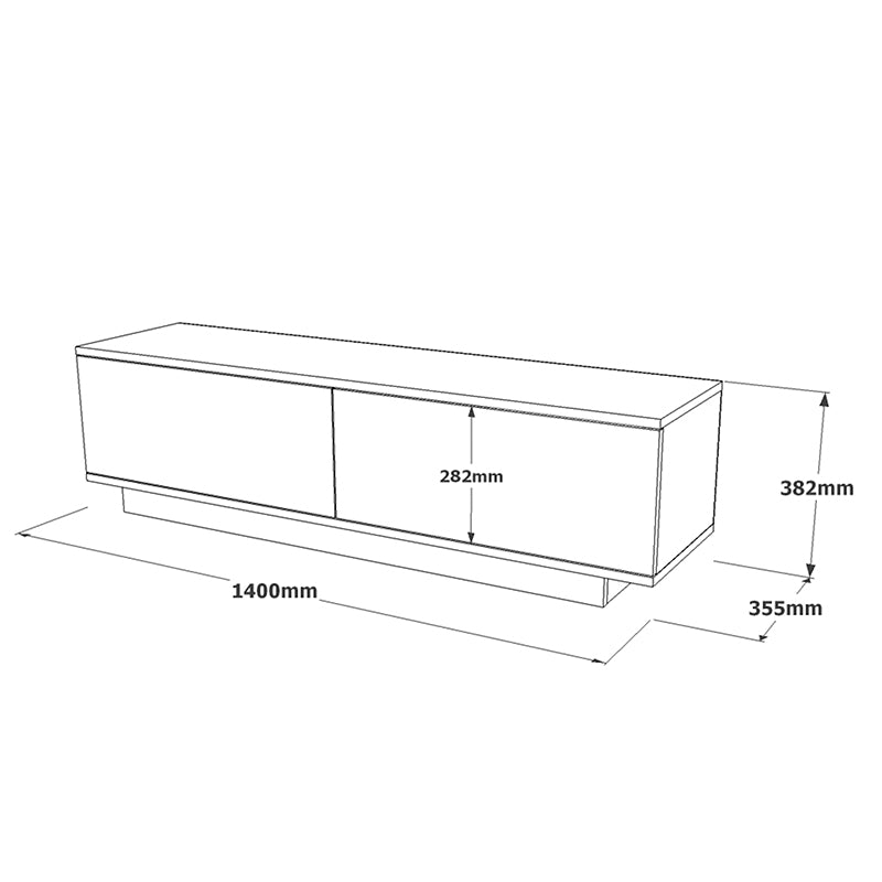 Έπιπλο τηλεόρασης Zoeva pakoworld γκρι cemento 140x35,5x38εκ - Hippiehome.gr