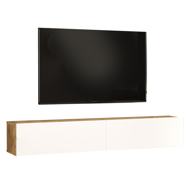 Έπιπλο τηλεόρασης επιτοίχιο Dello pakoworld λευκό-oak 180x31.6x29.6εκ - Hippiehome.gr