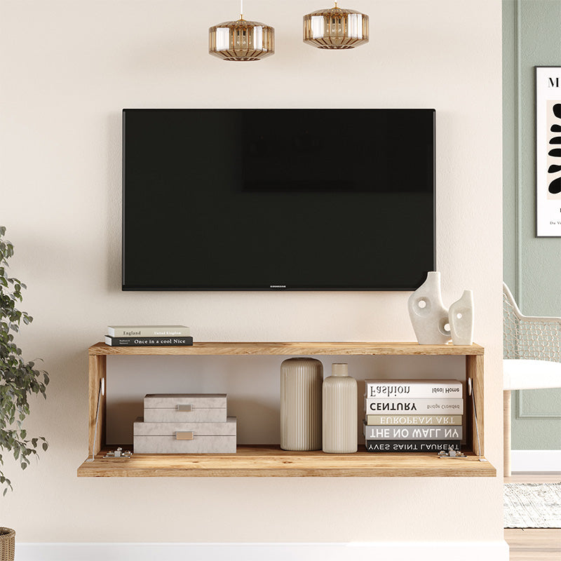 Έπιπλο τηλεόρασης επιτοίχιο Serit pakoworld sonoma 100x31.6x29.6εκ - Hippiehome.gr