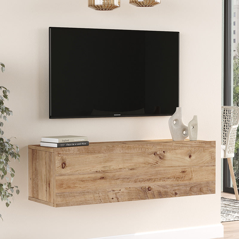 Έπιπλο τηλεόρασης επιτοίχιο Serit pakoworld sonoma 100x31.6x29.6εκ - Hippiehome.gr