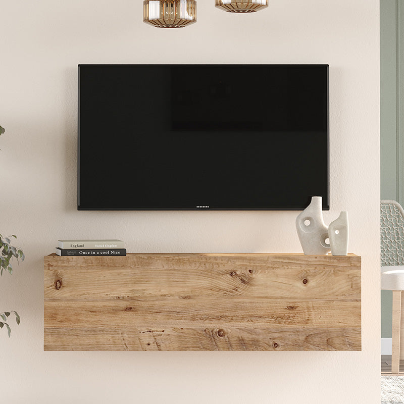 Έπιπλο τηλεόρασης επιτοίχιο Serit pakoworld sonoma 100x31.6x29.6εκ - Hippiehome.gr