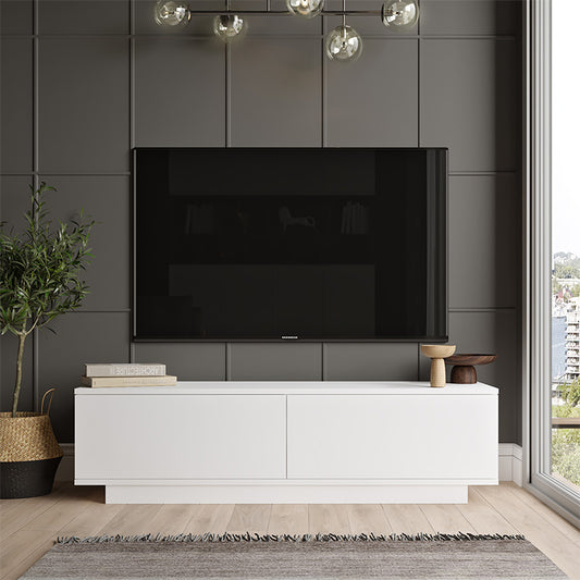 Έπιπλο τηλεόρασης Zoeva pakoworld λευκό 140x.35x38.2εκ - Hippiehome.gr