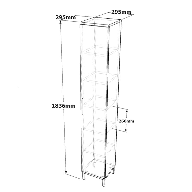 Ντουλάπι-στήλη Aurelius pakoworld ανθρακί-μόκα 29.5x29.5x183.6εκ - Hippiehome.gr