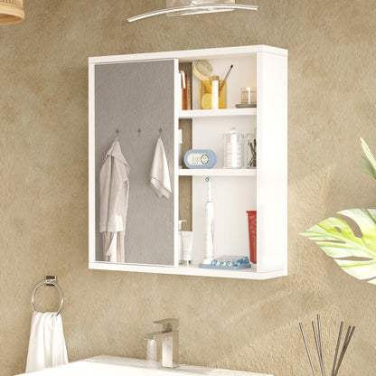 Ντουλάπι μπάνιου Bagno με καθρέπτη pakoworld σε λευκή απόχρωση 60x14.5x63.6εκ - Hippiehome.gr
