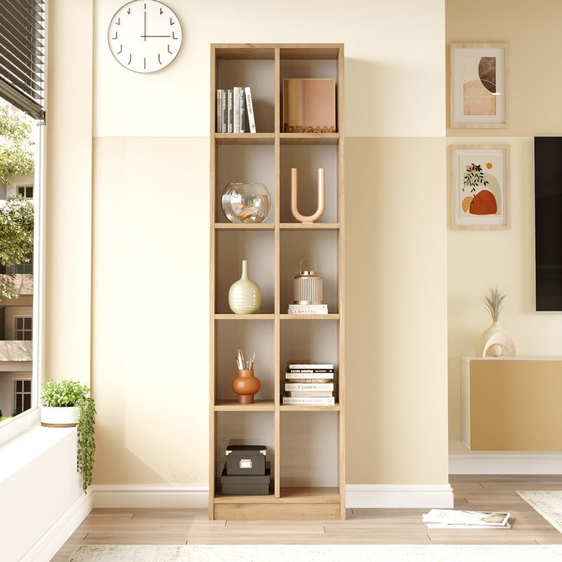 Βιβλιοθήκη Oteca 10θέσεων pakoworld oak 51.1x25.4x180εκ - Hippiehome.gr
