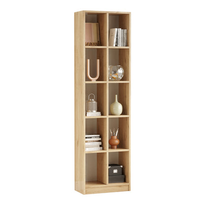 Βιβλιοθήκη Oteca 10θέσεων pakoworld oak 51.1x25.4x180εκ - Hippiehome.gr