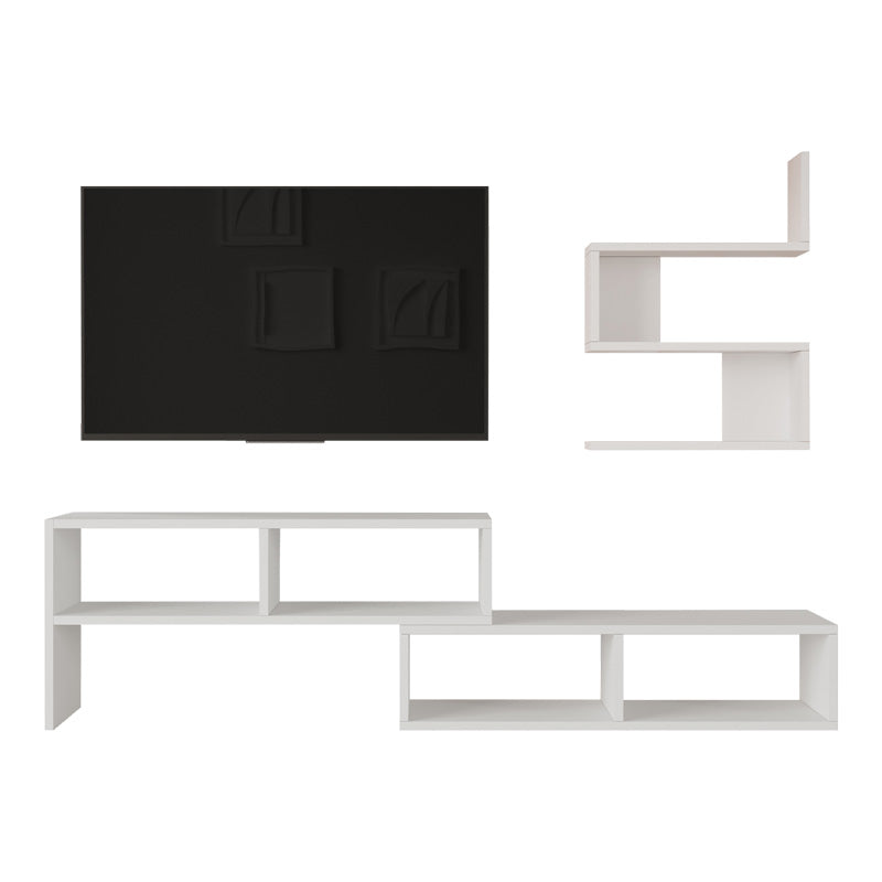 Σύνθετο σαλονιού Kakomo pakoworld σε λευκή απόχρωση 170x29.5x43εκ - Hippiehome.gr