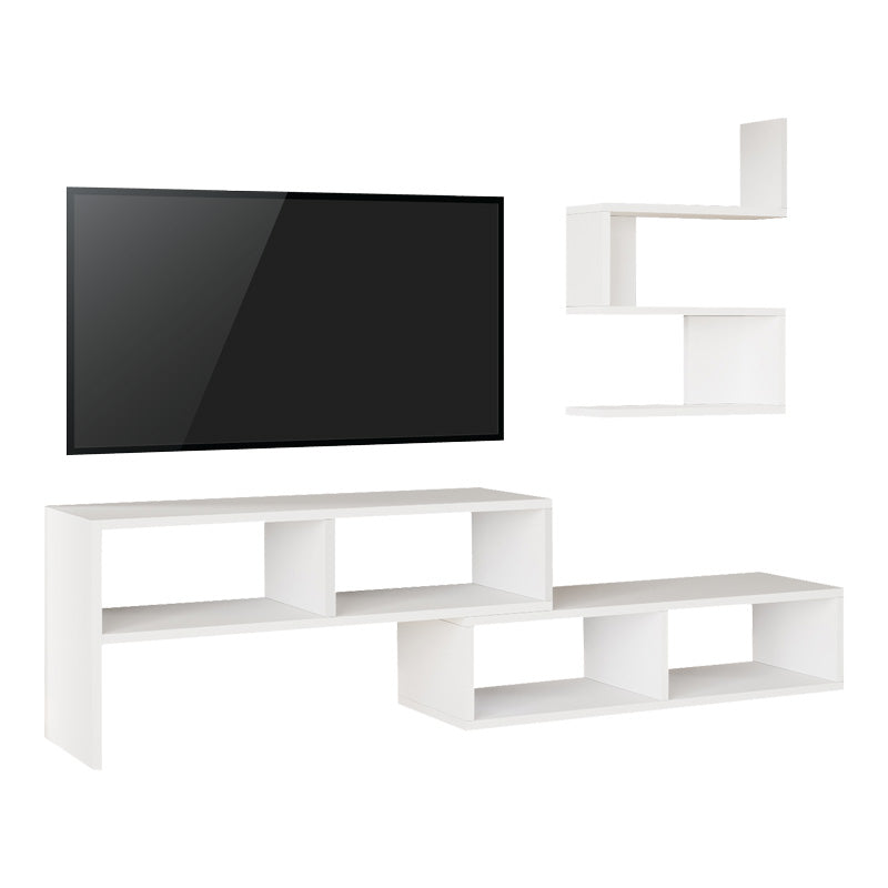 Σύνθετο σαλονιού Kakomo pakoworld σε λευκή απόχρωση 170x29.5x43εκ - Hippiehome.gr