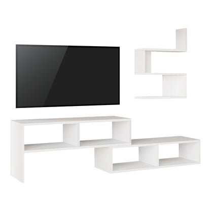 Σύνθετο σαλονιού Kakomo pakoworld σε λευκή απόχρωση 170x29.5x43εκ - Hippiehome.gr