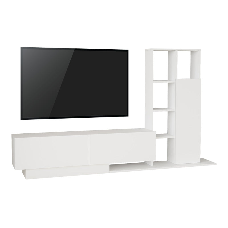 Σύνθετο σαλονιού Damon pakoworld σε λευκή απόχρωση 211.2x29.5x123.6εκ - Hippiehome.gr