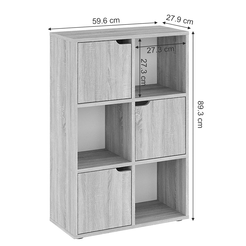 Βιβλιοθήκη Bookel pakoworld μελαμίνης σε sonoma απόχρωση 59.5x27.5x89εκ - Hippiehome.gr