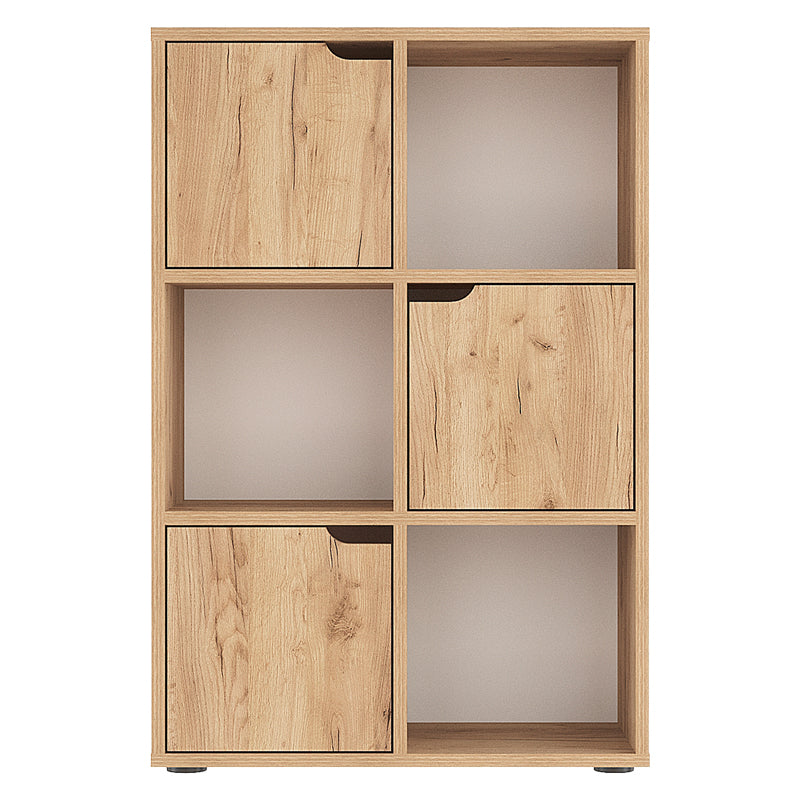 Bookel pakoworld melamine bookcase in oak shade 59.5x27.5x89cm