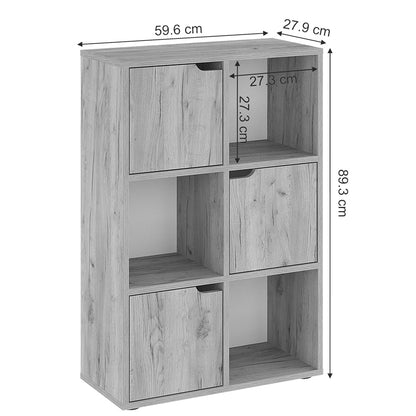 Bookel pakoworld melamine bookcase in oak shade 59.5x27.5x89cm