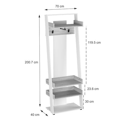 Έπιπλο εισόδου Sciove pakoworld σε λευκή-φυσική απόχρωση 70x40x200εκ - Hippiehome.gr