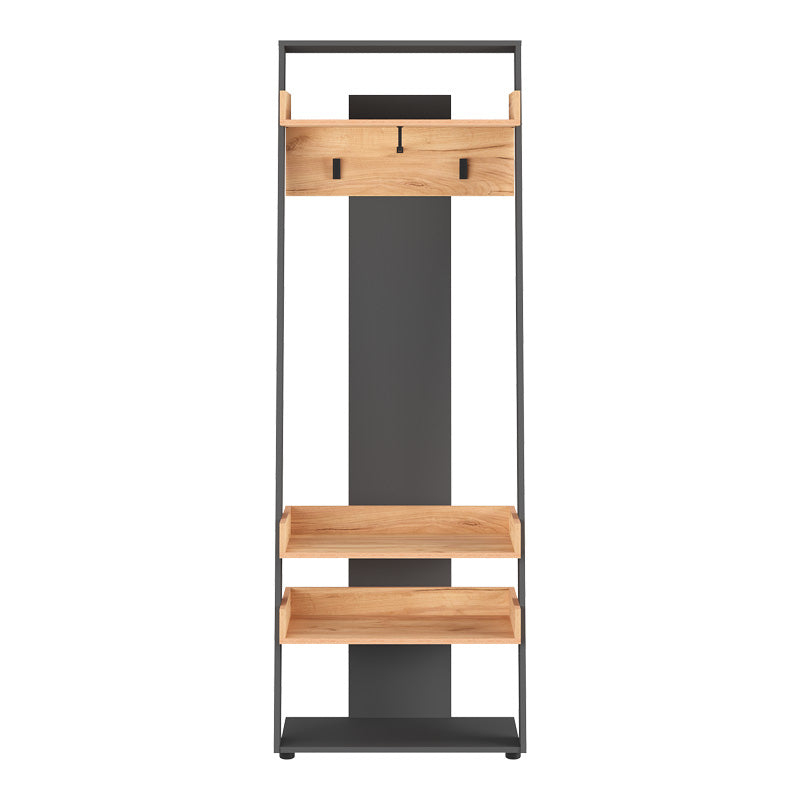 Έπιπλο εισόδου Sciove pakoworld σε ανθρακί-φυσική απόχρωση 70x40x200εκ - Hippiehome.gr