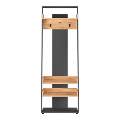 Έπιπλο εισόδου Sciove pakoworld σε ανθρακί-φυσική απόχρωση 70x40x200εκ - Hippiehome.gr