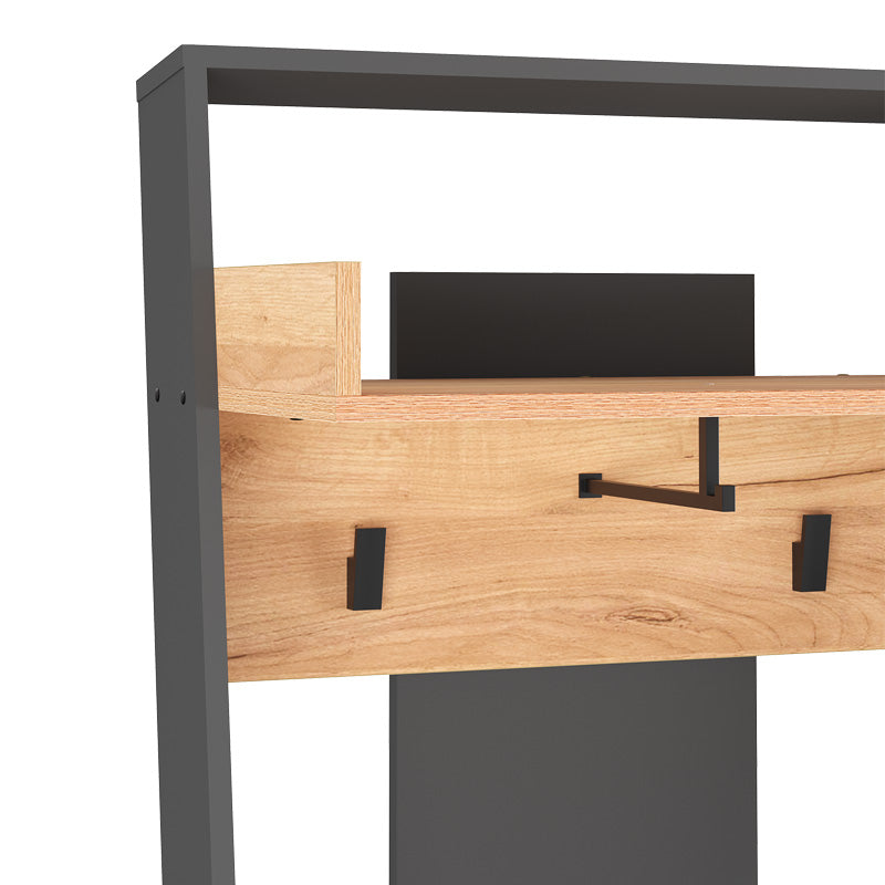 Έπιπλο εισόδου Sciove pakoworld σε ανθρακί-φυσική απόχρωση 70x40x200εκ - Hippiehome.gr