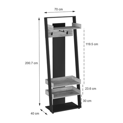 Έπιπλο εισόδου Sciove pakoworld σε ανθρακί-φυσική απόχρωση 70x40x200εκ - Hippiehome.gr