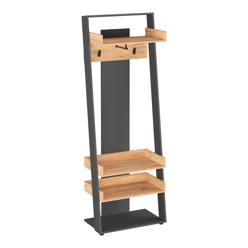 Έπιπλο εισόδου Sciove pakoworld σε ανθρακί-φυσική απόχρωση 70x40x200εκ - Hippiehome.gr