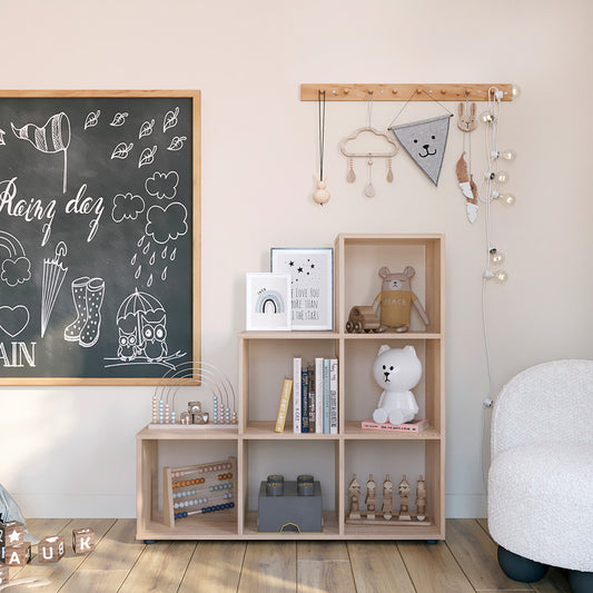 Βιβλιοθήκη Schody pakoworld σε oak απόχρωση 105.5x29.2x107εκ - Hippiehome.gr