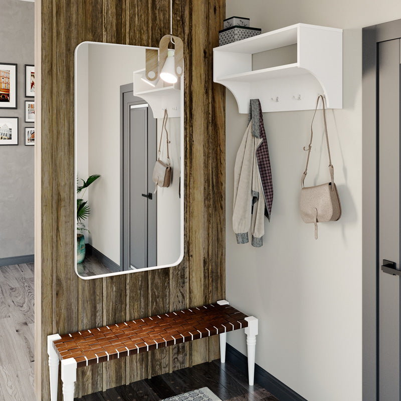 Κρεμάστρα Crosta pakoworld σε λευκή απόχρωση 80x28x40εκ - Hippiehome.gr