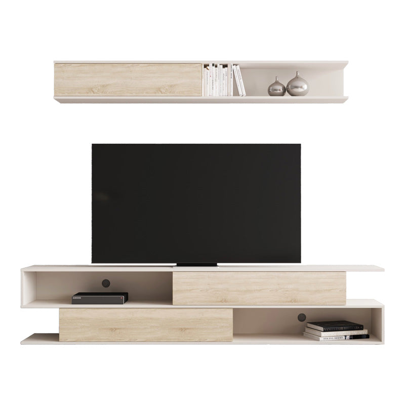 Σύνθετο σαλονιού Brick pakoworld σε sonoma oak-κρεμ απόχρωση 240x40x50.4εκ - Hippiehome.gr