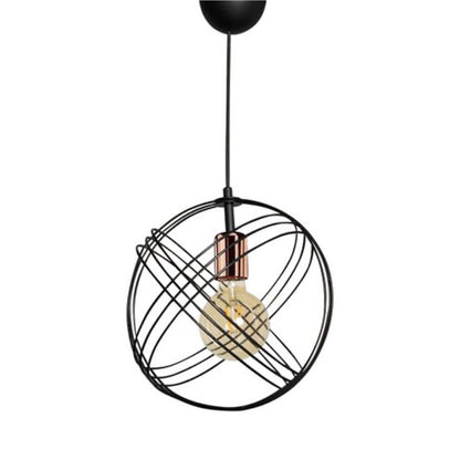 Single light ceiling lamp Idris pakoworld E27 black-bronze Φ30x75cm