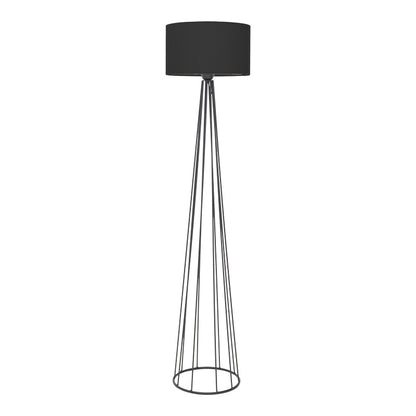 Φωτιστικό δαπέδου Florencia pakoworld Ε27 μαύρο ύφασμα-μέταλλο Φ40x125εκ - Hippiehome.gr