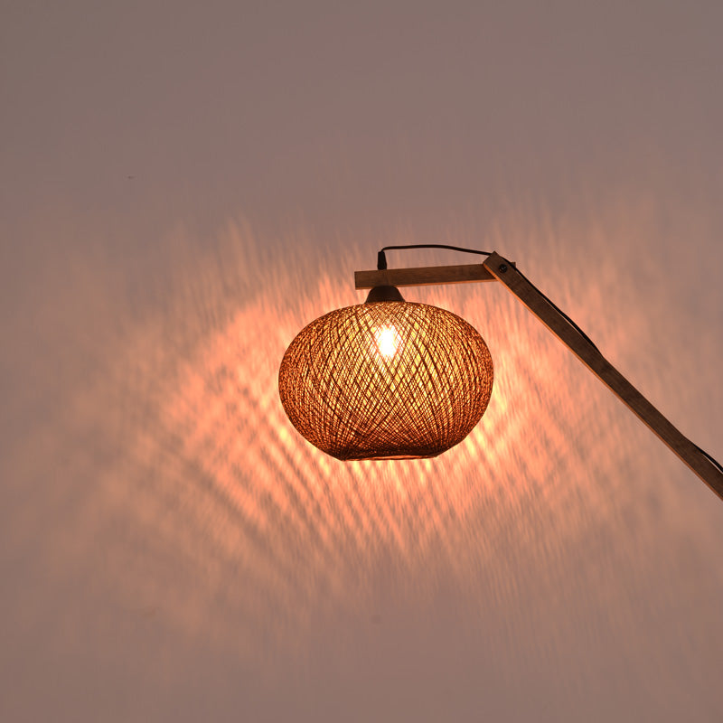 Φωτιστικό δαπέδου Gaia pakoworld Ε27 ξύλο καφέ 20x50x160εκ - Hippiehome.gr