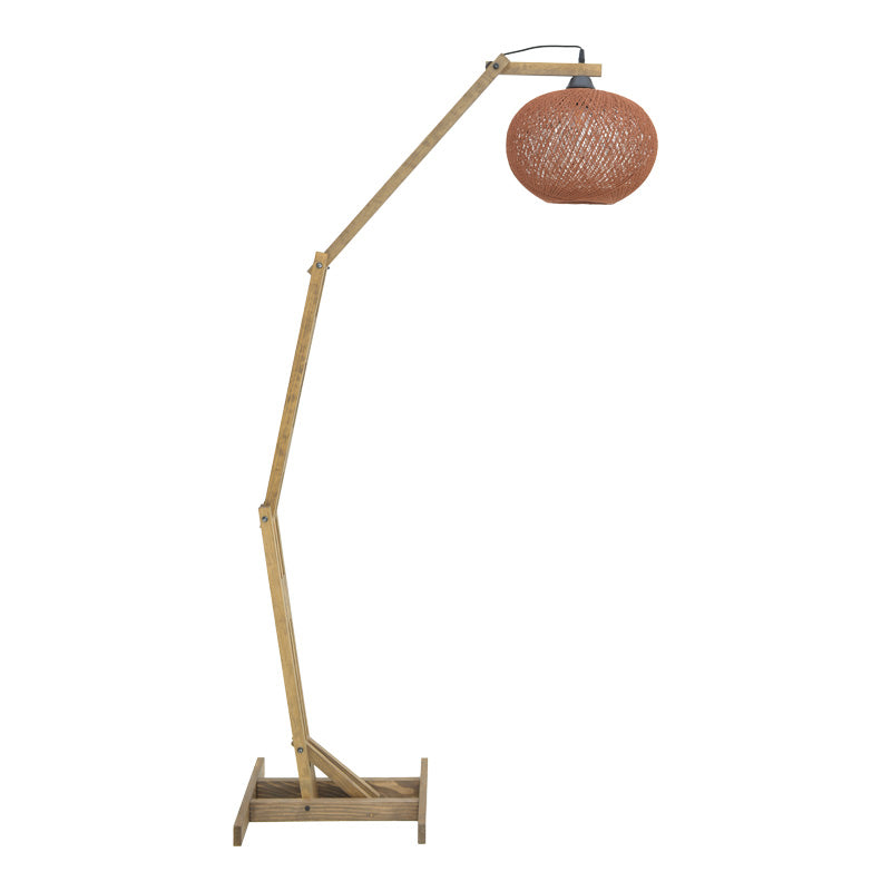 Φωτιστικό δαπέδου Gaia pakoworld Ε27 ξύλο καφέ 20x50x160εκ - Hippiehome.gr