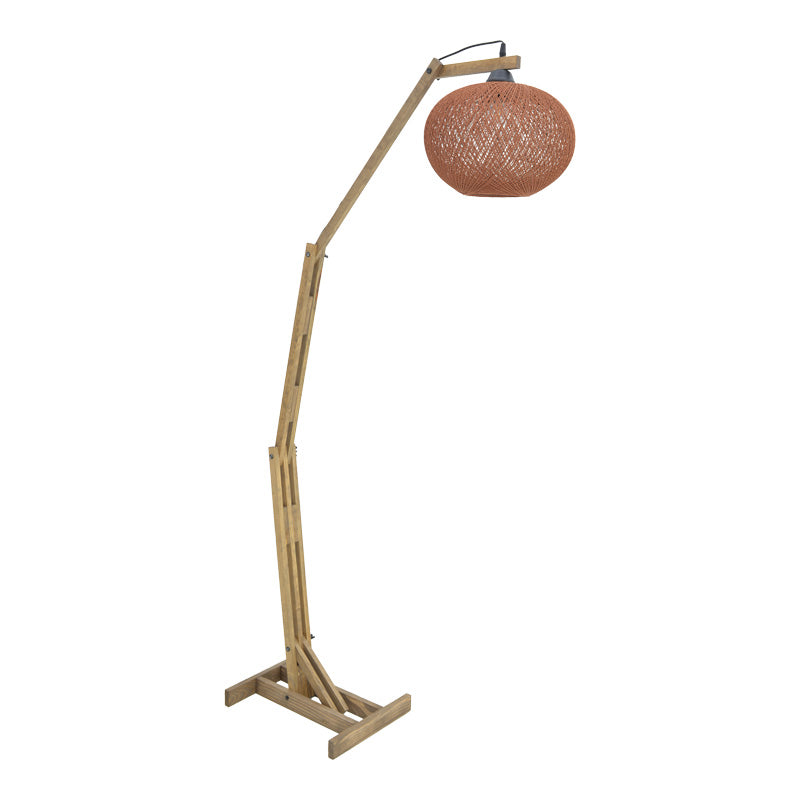 Φωτιστικό δαπέδου Gaia pakoworld Ε27 ξύλο καφέ 20x50x160εκ - Hippiehome.gr