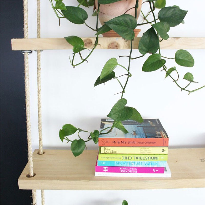 Ραφιέρα τοίχου Rabia pakoworld φυσικό ξύλο φυσικό 99x16x170εκ - Hippiehome.gr