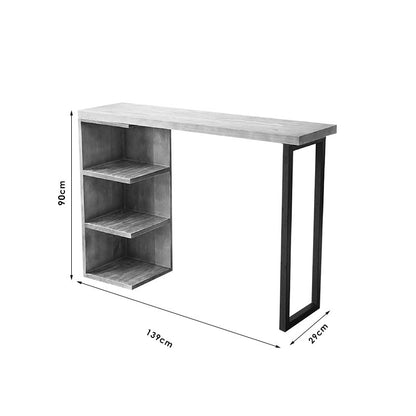 Τραπέζι μπαρ Collins pakoworld φυσικό ξύλο πεύκου 35mm φυσικό-μαύρο 139x29x90εκ - Hippiehome.gr