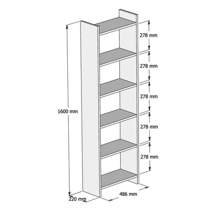 Βιβλιοθήκη Darco pakoworld μελαμίνης λευκό 48.6x22x160εκ