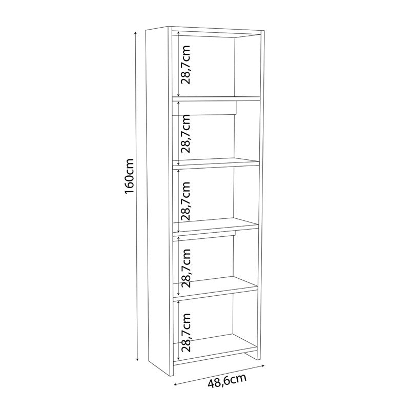 Βιβλιοθήκη Robelo pakoworld μελαμίνης oak 48.6x22x160εκ - Hippie Home 