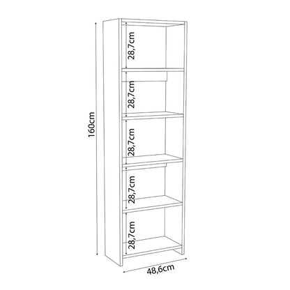 Βιβλιοθήκη Robelo pakoworld μελαμίνης oak 48.6x22x160εκ - Hippie Home 