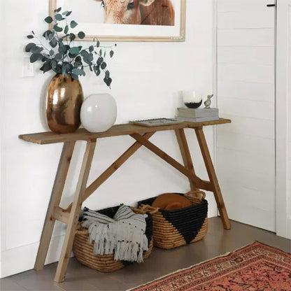 Κονσόλα Roosevelt pakoworld καρυδί ξύλο πεύκου 35mm καρυδί 119x29x80εκ - Hippiehome.gr