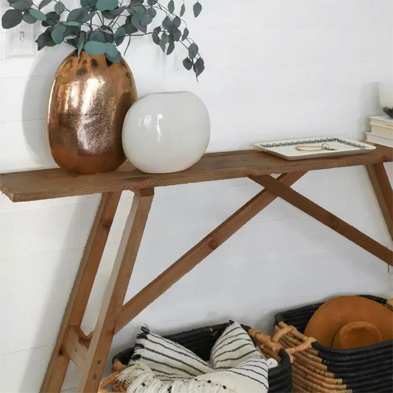 Κονσόλα Roosevelt pakoworld καρυδί ξύλο πεύκου 35mm καρυδί 119x29x80εκ - Hippiehome.gr