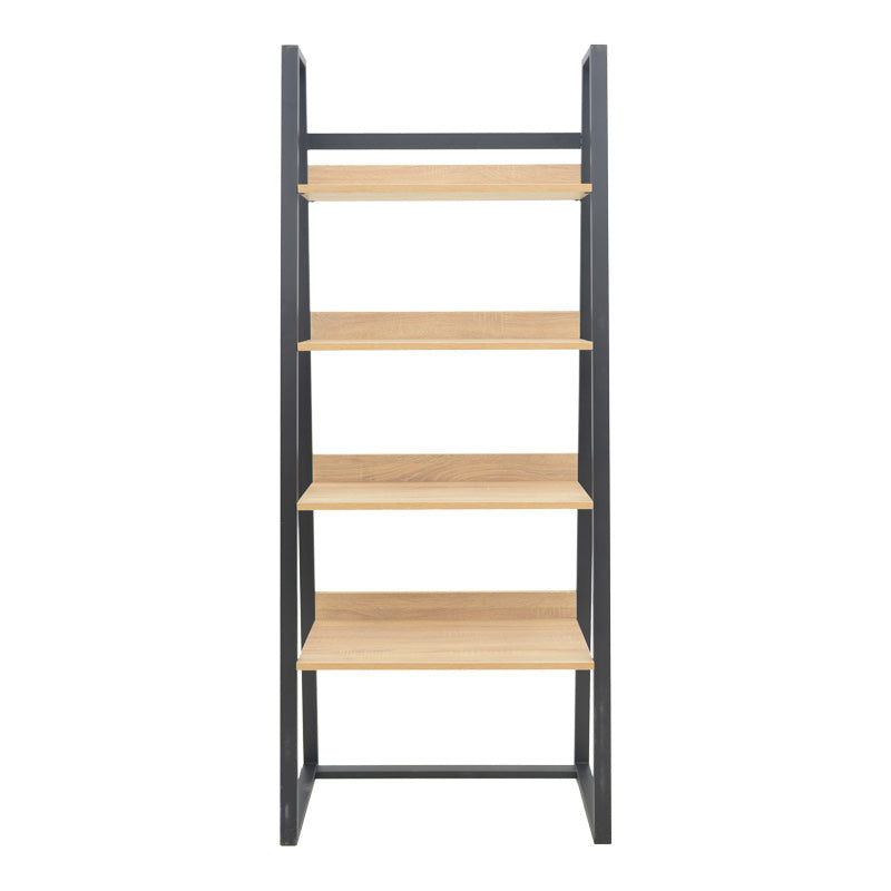 Βιβλιοθήκη Ryder pakoworld σε oak-μαύρη απόχρωση 75x36x185εκ - Hippiehome.gr